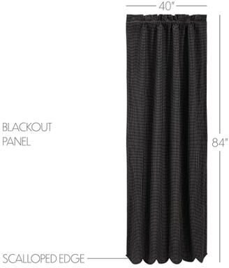 VHC Brands Kettle Grove Plaid Scalloped Blackout Panel 84x40