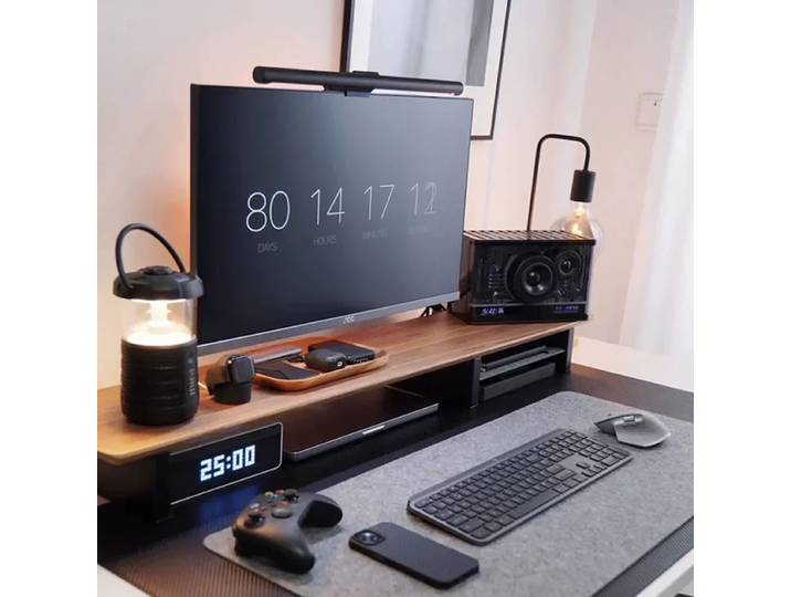 Support de moniteur en bois massif, étagère de rangement pour ordinateur de bureau, minimaliste et moderne, stable, magazine, augmentation du moniteur, recommandé T1