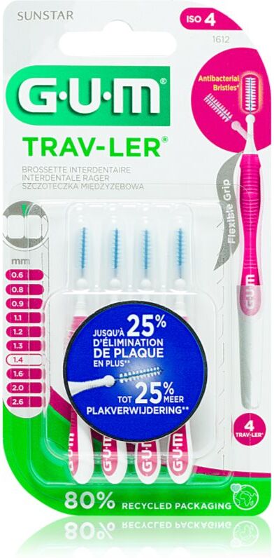 G.U.M Trav-Ler Interdental brossettes interdentaires 1,4 mm 4 pcs