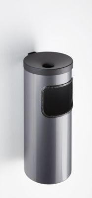 Kombi-Ascher, Abfall-Volumen von 5,6 l, flammenhemmend, Kippvorrichtung, inkl. Montagematerial, Ø 180 x H 400 mm, Metall, graphitgrau
