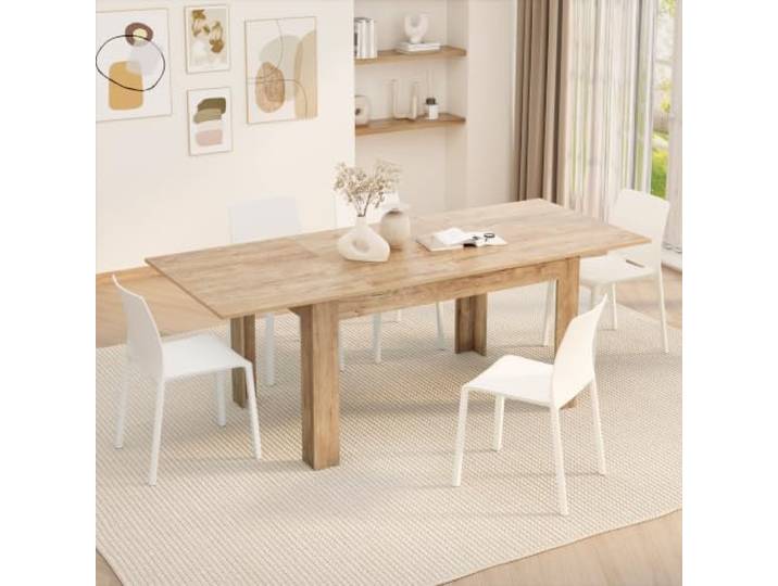 MOBILI FIVER, Easy, ausziehbarer Esstisch, 140(220) x90 cm, Eiche, Made In Italy