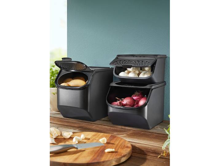 Tupperware PantrySmart Aufbewahrungsboxen, Schwarz, OnionSmart – Zwiebeln