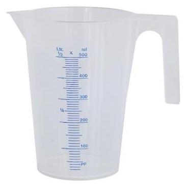 Kabi Messbecher 0,5 ltr. Offener Henkel Weichplastik PP (500 ml) (5708891110703)