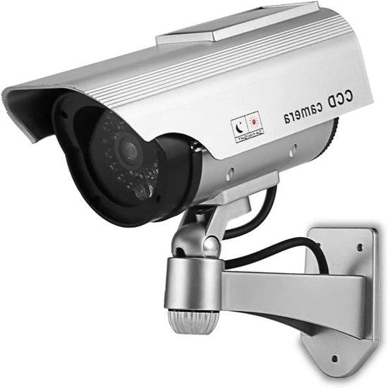 Zilveren Nep Beveiligingscamera met Knipperend LED Licht - Dummy Camera voor Huisbeveiliging - 174 x 85 mm