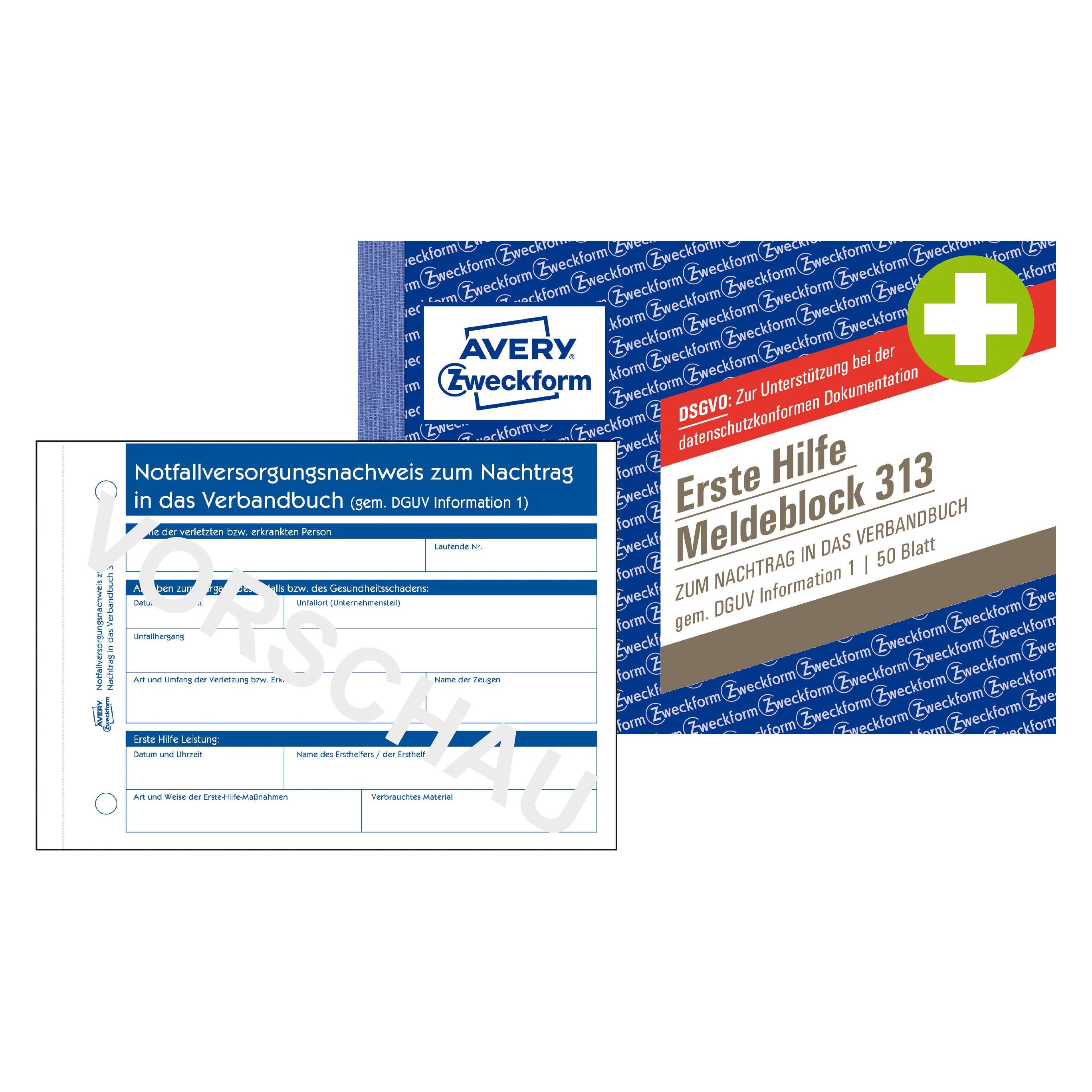 Avery Erste Hilfe Meldeblock (21138801)