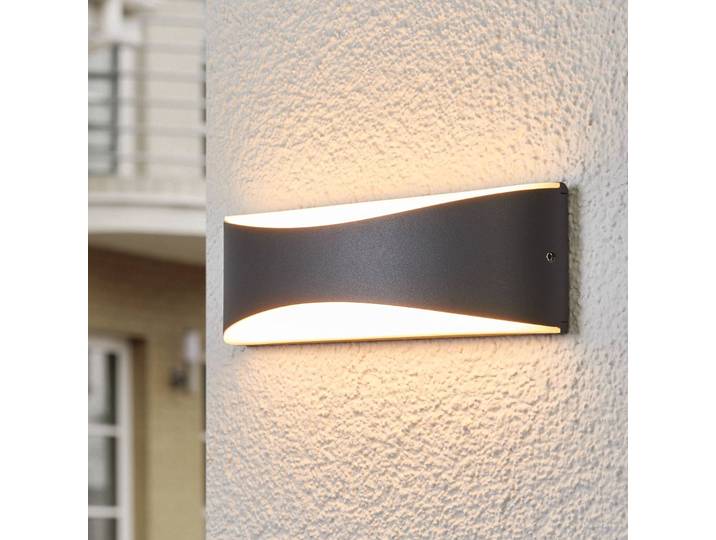 LED Außenwandleuchte Akira Lucande, schwarz, Aluminium, Modern
