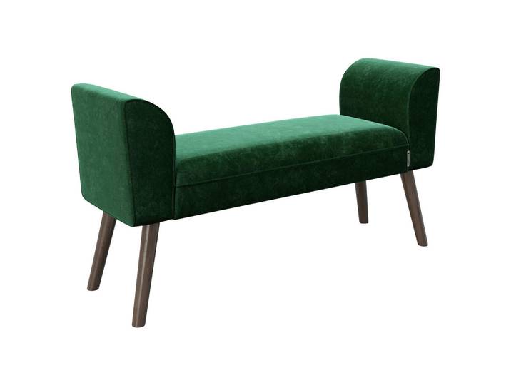 Playboy Hockerbank Playboy, Grün, Holz, Walnuss, massiv, 92.7x54.5x30 cm, Wohnzimmer, Sessel, Hocker & Hockerbänke, Hockerbänke