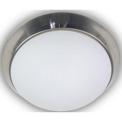 NIERMANN Deckenleuchte "Opal matt, Dekorring Nickel matt, LED", grau (nickel matt), 1, Ø 35cm, 1 Stk., Leuchten, Deckenleuchte