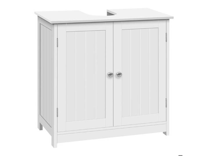 Meuble sous Lavabo de Salle de Bains - WOLTU Placard sous Vasque - Étagère Réglable SANS COLONNE - 60x30x60cm Blanc