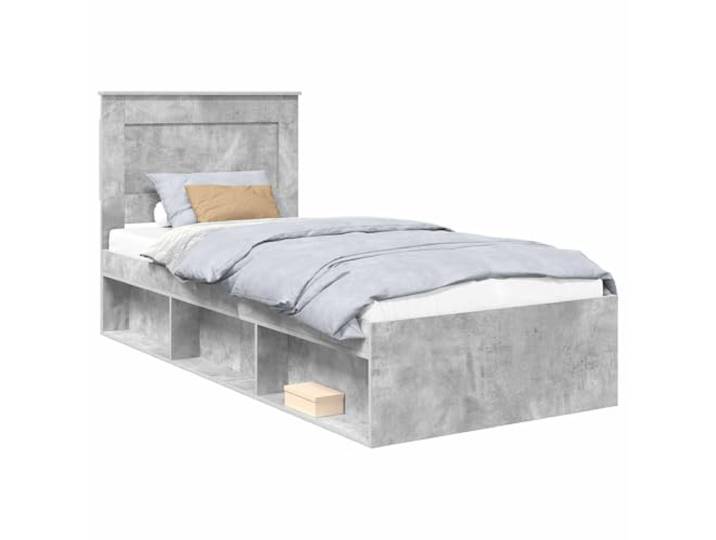 PUGYNBK Bettgestell 90 x 200 cm, Kiefer massiv Fester Lattenrost, elegantes Kopfteil, einfache Reinigung, vielseitig einsetzbar