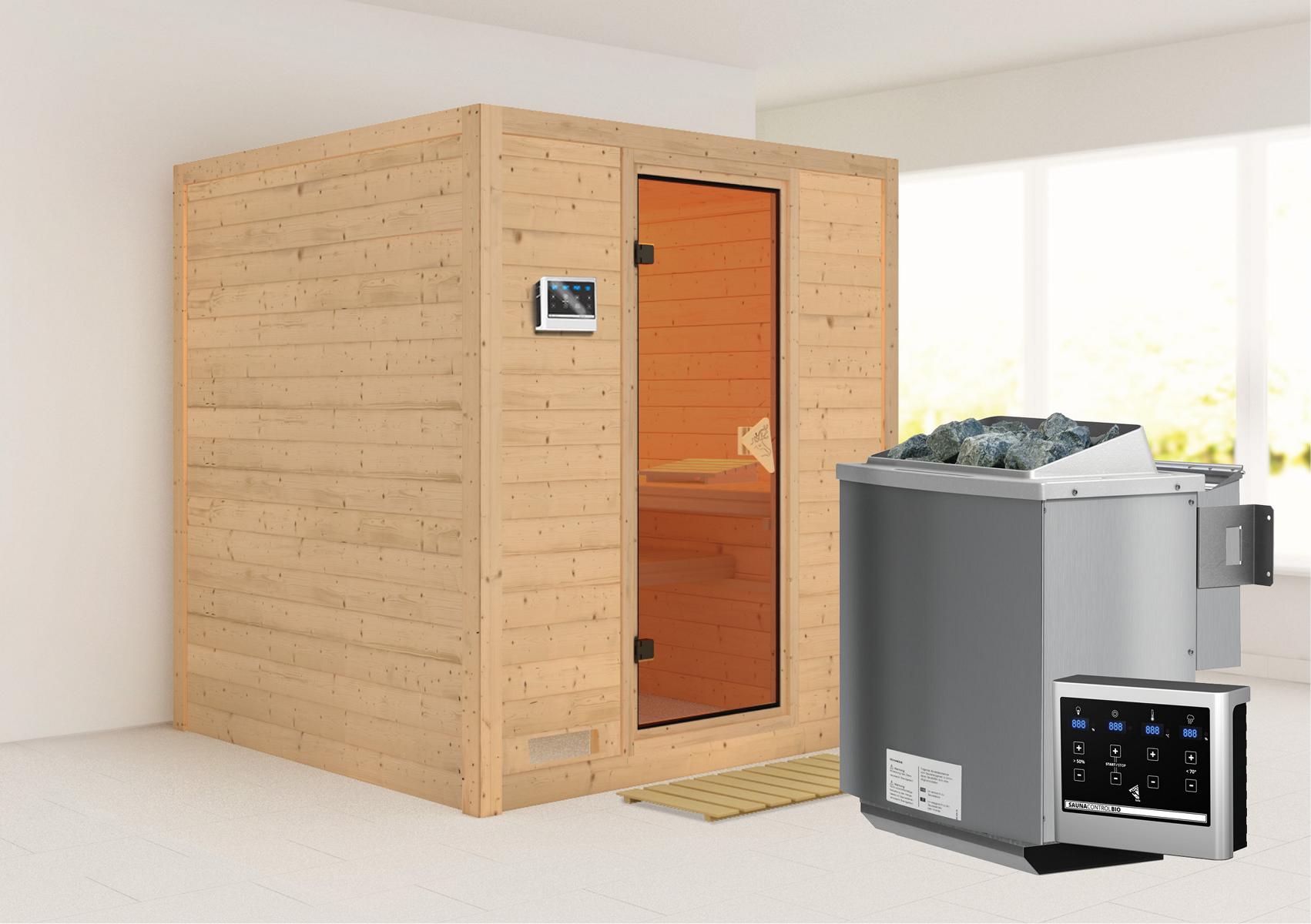 KARIBUHOLZT Sauna Mojave Front 9kW Bio ext. St bronz.GGT 08288591