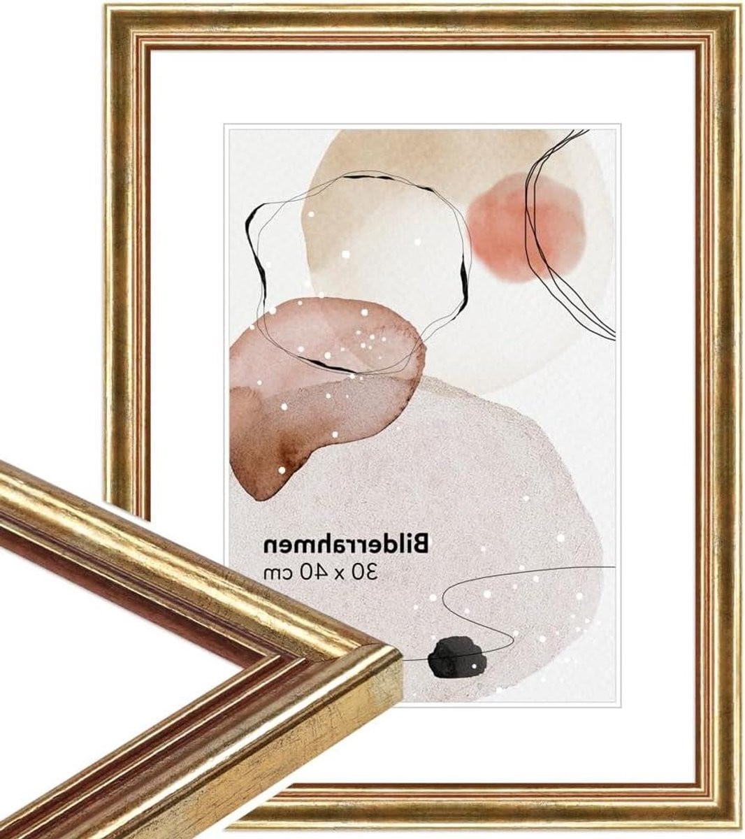 Fotolijst Hout Antiek Design Goud 13x18 cm