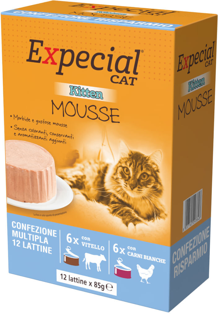 Expecial Kitten Mousse Lattina Multipack 12x85G MIX CARNE