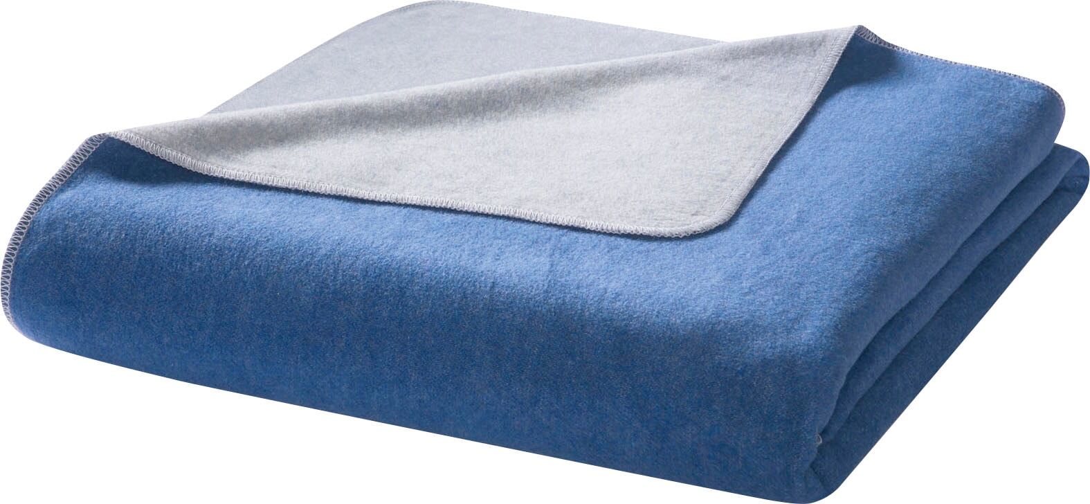 Wohndecke BIEDERLACK "Recover", blau (blau, grau), B:150cm L:200cm, Baumwolle, Polyester, Wohndecken, Wohndecke, aus Recycling-Garnen hergestellt blau, grau B/L: 150cm x 200cm