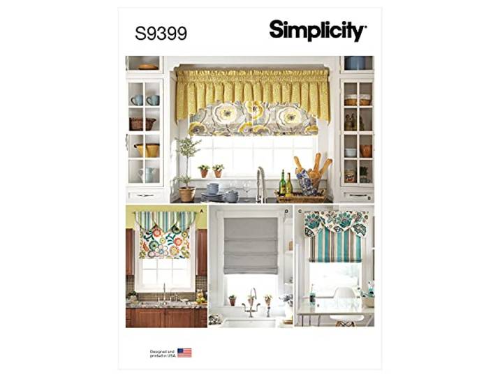 SIMPLICITY SS9399OS Gordijn Home Decor Romeinse tinten en valances, ONE Size