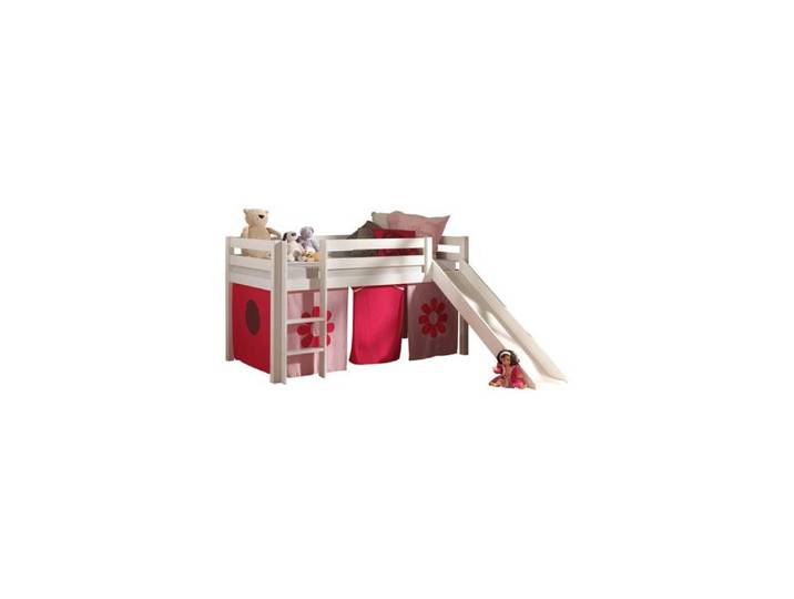 Lit Enfant Avec Toboggan  Pino Flower  90x200cm Blanc