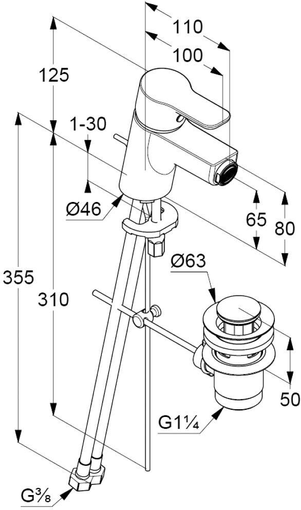 Kludi PURE&EASY Bidet-Einhandmischer