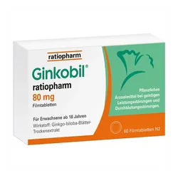 Ginkobil ratiopharm 80mg mit Ginkgo biloba 60 St