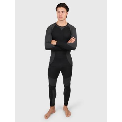 Thermounterwäsche-Set BRUNOTTI "Champoluc Men Thermo Set", Herren, Gr. L, schwarz, Jersey, Obermaterial: 65% Polyamid, 25% Polyester, 10% Elasthan, eng, Bekleidungssets, für Wintersportaktivitäten, mit Rundhalsausschnitt, atmungsaktiv
