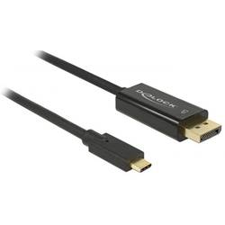 Delock USB-C® / DisplayPort Adapterkabel USB-C® Stecker, DisplayPort Stecker 2.00 m Schwarz 85256 vergoldete Steckkontakte USB-C®-Displaykabel
