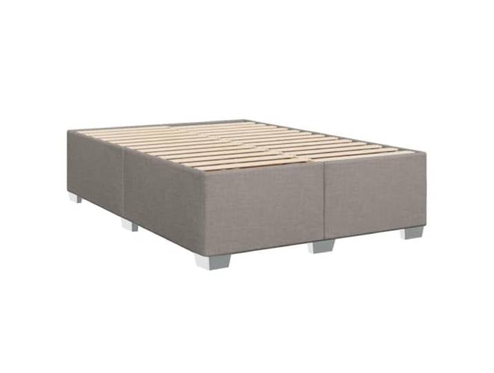 KTHLBRH Doppelbett Stoff Taupe 160 x 200 cm mit Lattenrost Basis mit stabilen Füßen, atmungsaktives Polyester, optimale Unterstützung, ohne Matratze