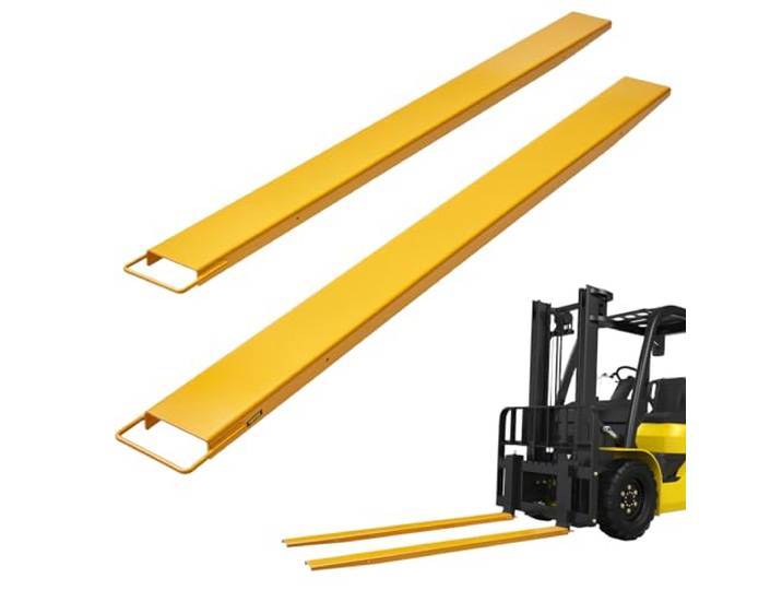 VEVOR 2er-Set Gabelverlängerungen 2440 mm Zinkenverlängerung 1,815 Tonnen Tragfähigkeit Gabelzinken Q235 Kohlenstoffstahl einteiliges Design Palettengabelverlängerung Kompatibel mit 106 mm Gabeln