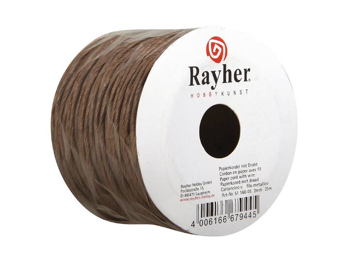 Rayher Papierkordel mit Draht ⌀ 2 mm 25 m