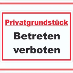HB-Druck Privatgrundstück Betreten verboten Aufkleber A5 (148x210mm)