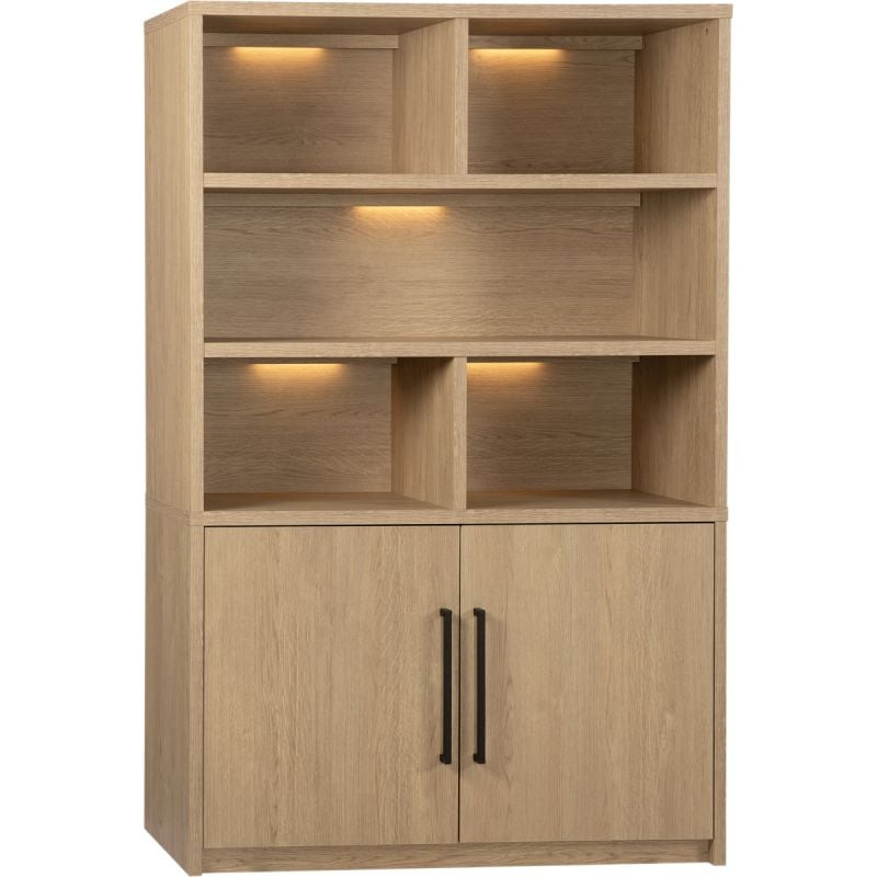 Wandkast Manu van Budget Home Store met houtlook, Breedte: 135 cm, Hoogte: 190 cm