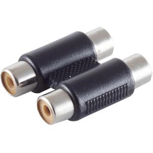 S-Conn Audio-Adapter 57041, schwarz, 2x Cinch-Buchse auf 2x Cinch-Buchse