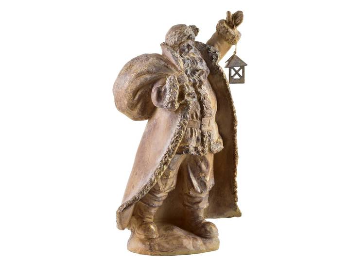 Mondex Dekofigur Santa Lila Braun 27x16x41 cm Kunststoff, 16x41x27 cm, Dekoration, Weihnachtsdekoration