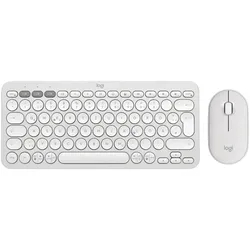Logitech Desktopset PEBBLE 2 COMBO, weiß Schlanke Multi-Device Bluetooth®-Tastatur und -Maus mit anpassbaren Tasten.