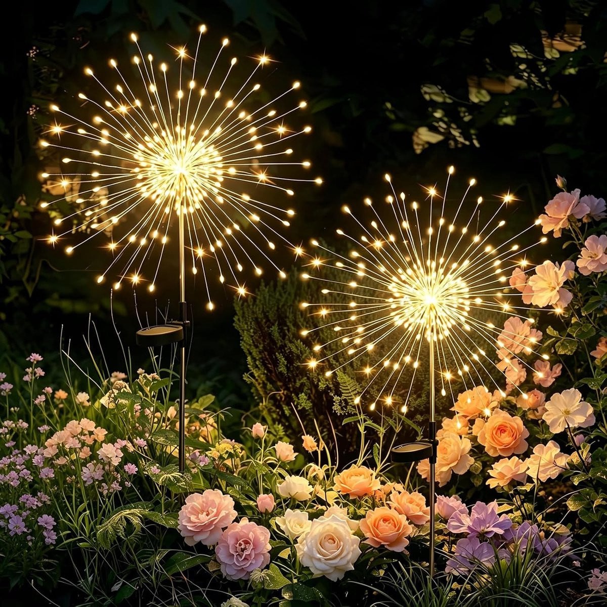 2 Stuks Solar Tuinverlichting - 120 LED Lichtsnoeren - Warm Wit - 8 Modi - Waterdicht