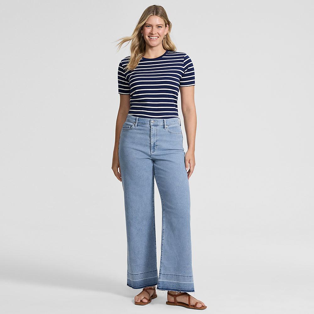 Recover Jeans High Waist mit weitem Bein in Plus-Größe, Damen, size: plus, Blau, by Lands' End