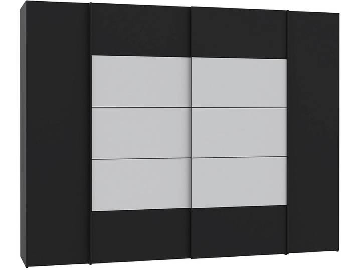 Schrank mit beiden Türarten SIENA schwarz 4 Türen