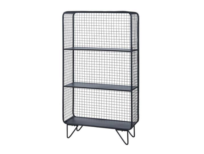 [en.casa] Standregal Volda, Schwarz, Metall, Haarnadel, 50x90x19 cm, Wohnzimmer, Regale, Bücherregale