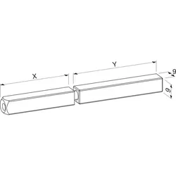 ECO Drückerstift geteilt - 75 mm , 50 mm , 50/75