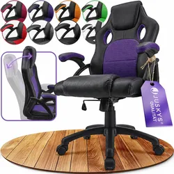 Juskys Racing Schreibtischstuhl Montreal ergonomisch Bürostuhl PC Gaming Stuhl – violett