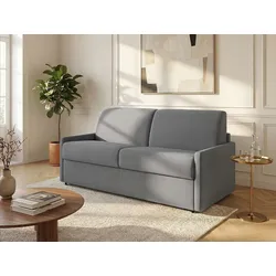 Schlafsofa 4-Sitzer - Liegefläche: 160 cm - Matratzenhöhe: 22 cm mit Memory Schaum - Stoff - Hellgrau - CALIFE