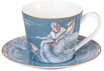STP Goods The Snow Queen 10 fl oz Porcelain Tea Cup and Saucer Set - 10 fl oz