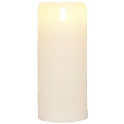 LED Echtwachskerze Weiß 6 Stunden Timerfunktion H 10 cm unbewegliche Flamme