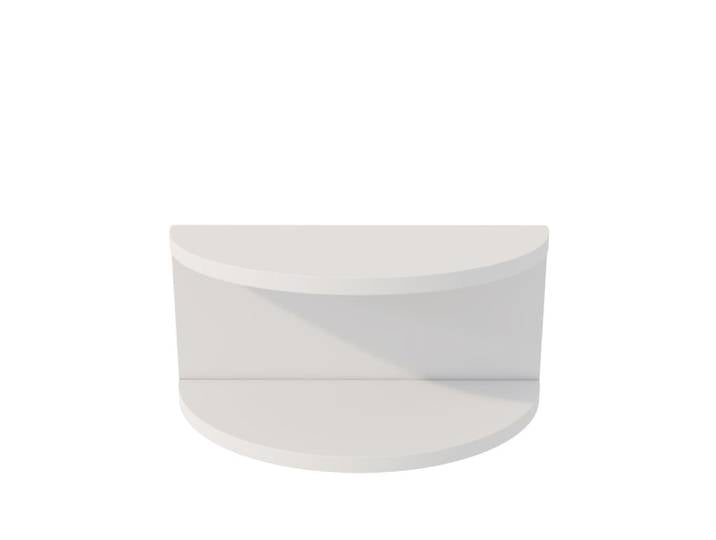 Table de chevet suspendue forme demi lune blanc