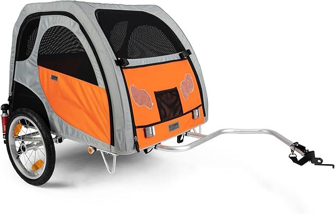 L, Aluminiumhänger mit Federung - Hochwertiger, gefederter Fahrradanhänger für große Hunde