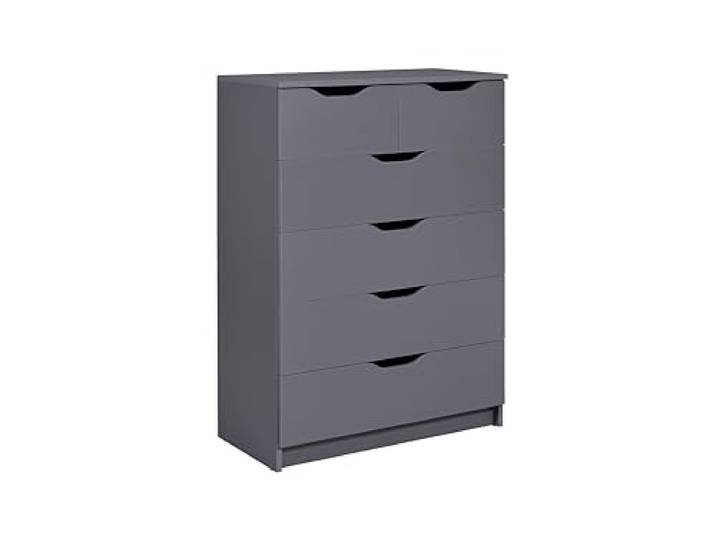 Inter Link - Kommode mit Schubladen - Sideboard - Schubladenschrank - Für Schlafzimmer, Wohnzimmer, Badezimmer - Grau - Bietet viel Stauraum - Holzwerkstoff - Robust - Pflegeleicht - Silenzia 2S4S