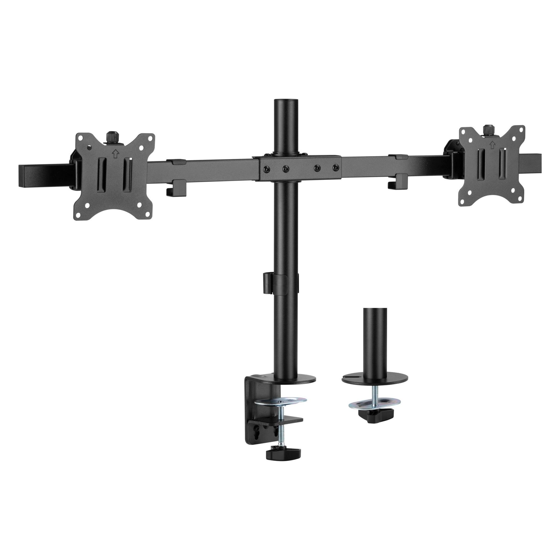 InLine Tischhalterung, für 2x LCD-/LED-Display bis 81cm (32"), max. 9kg, schwarz (Tisch, 32", 9 kg) (23108E)