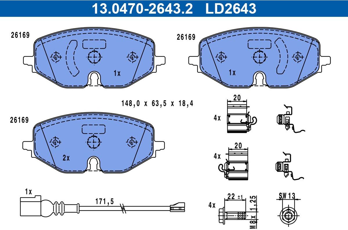 Bremsbelagsatz Ceramic ATE 13.0470-2643.2