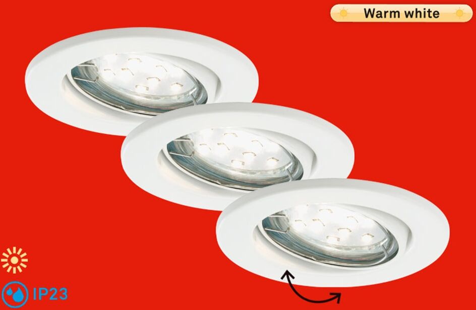 BRILONER LEUCHTEN LED Einbauleuchte "FIT MOVE", weiß (weiß, neutral), Leuchten, LED Einbauleuchte