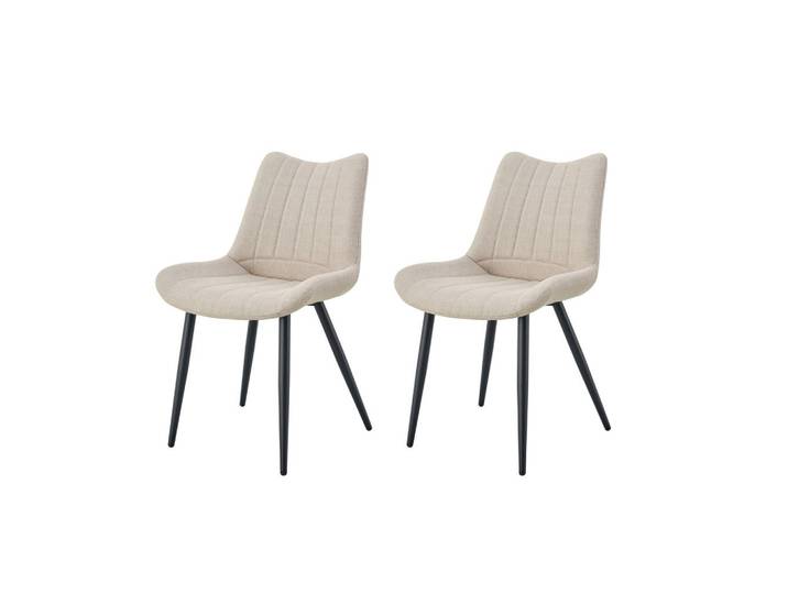 Mid.you Stuhl-Set Lotta, Creme, konisch, rund, 53x86x59 cm, Oeko-Tex® Standard 100, FSC 100%, Esszimmer, Stühle, Esszimmerstühle, Esszimmerstühle-Set