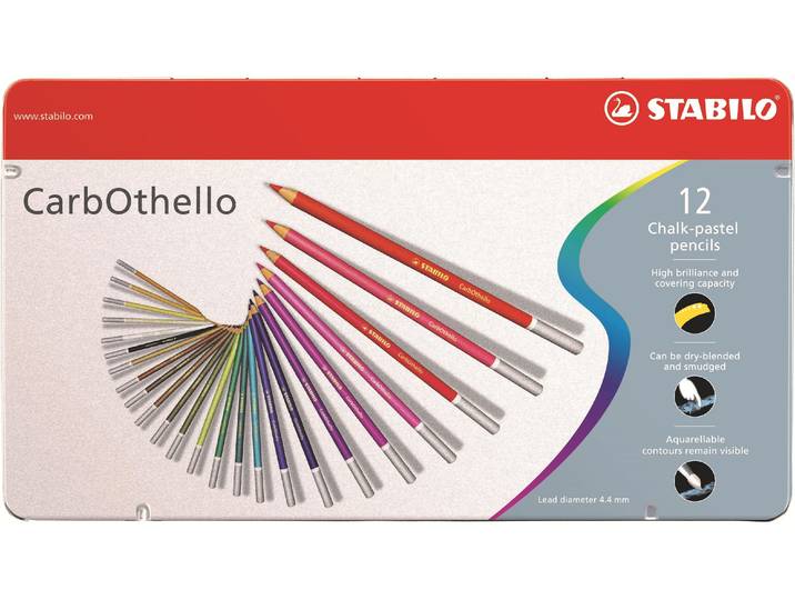 Buntstift STABILO CarbOthello, 12 , bunt, Holz, Stifte, Buntstift, Deckend