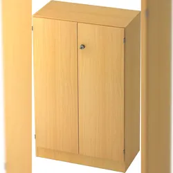 bümö office Aktenschrank abschließbar, Büroschrank klein aus FSC-Holz, 80cm breit in Buche - abschließbarer Schrank, Büroschrank abschließbar, Büro
